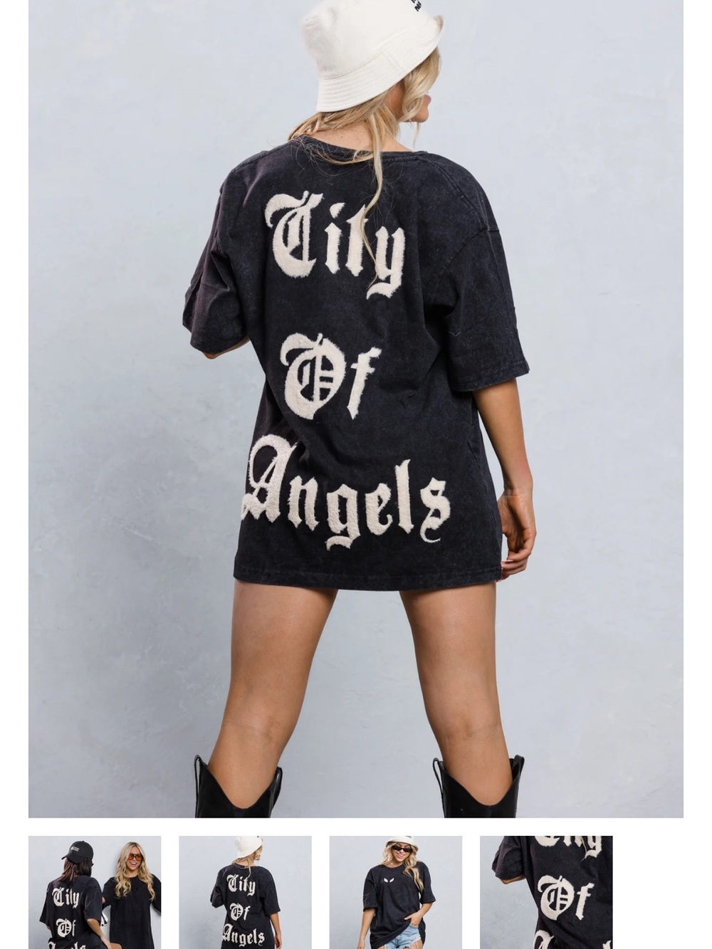 NWT Triourban City Of Angel Black Graphic T-Shirt Large Unisex
